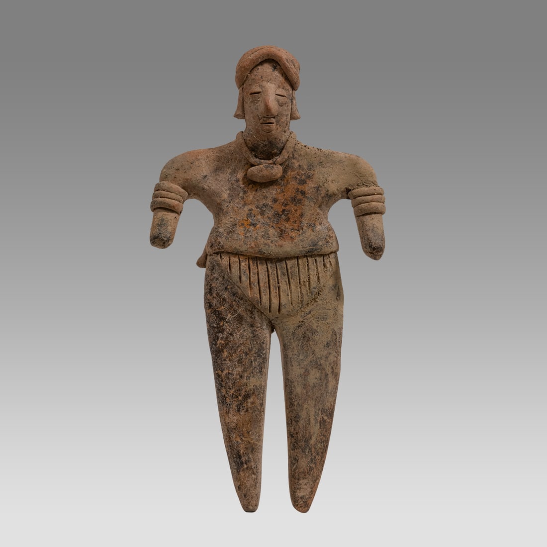 Ancient Pre Columbian Colima Pottery Standing Figure,  ca. 100 B.C. - A.D. 250. (1 of 3)