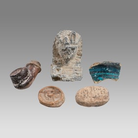 Lot of 5 Misc Stone and pottery Antiquity fragments.