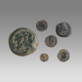 Lot of 6 Ancient Greek and Roman Bronze Coins c.2nd century BC. 3rd century AD.