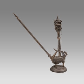 Antique Indian Silver Bird Form Hookah.