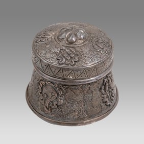 Antique Tibetan Silver Box.