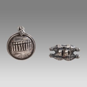 Lot of 2 Middle Eastern Silver Amulets.