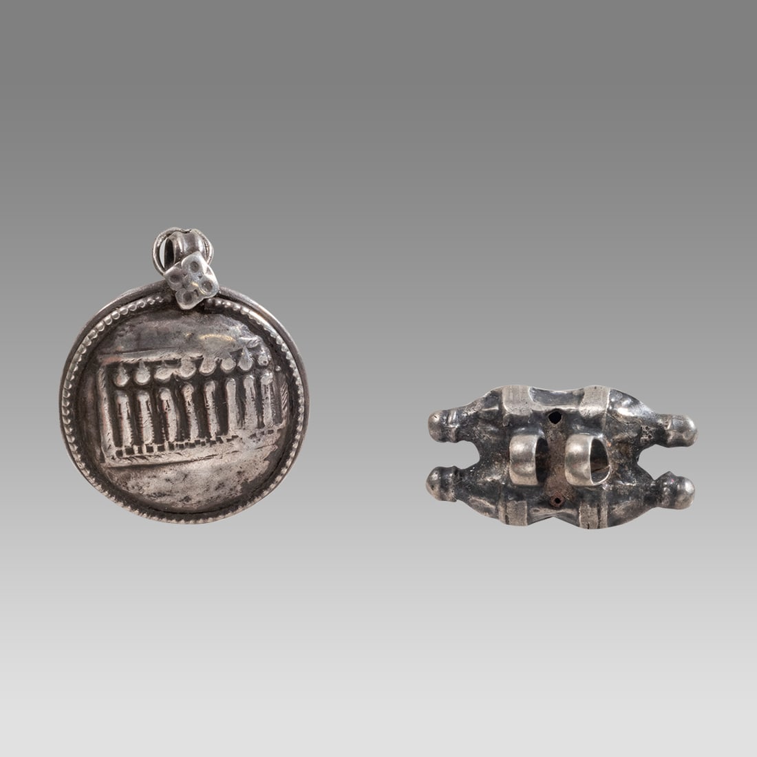 Lot of 2 Middle Eastern Silver Amulets. (1 of 2)