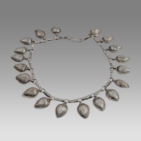 Middle Eastern, Tribal Silver Large Necklace.