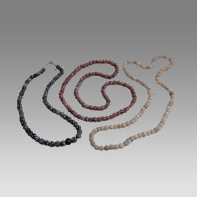 Lot of 3 African Trade Beads Necklaces.