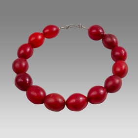 Mauritania, Phenolic Amber Trade Beads Necklace.