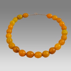 Mauritania, Tuareg Timbuktu Phenolic Yellow Amber Trade Beads, Necklace.