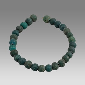 Indonesian, Green Glass Bead Necklace.