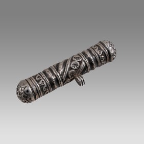 Antique Islamic Silver Koran Scroll Amulet.