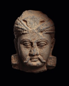 Ancient Gandharan Schist Head of a Bodhisattva c.2nd-4th century AD.