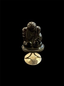 Antique Chinese Amber Amulet of Seated Buddha
