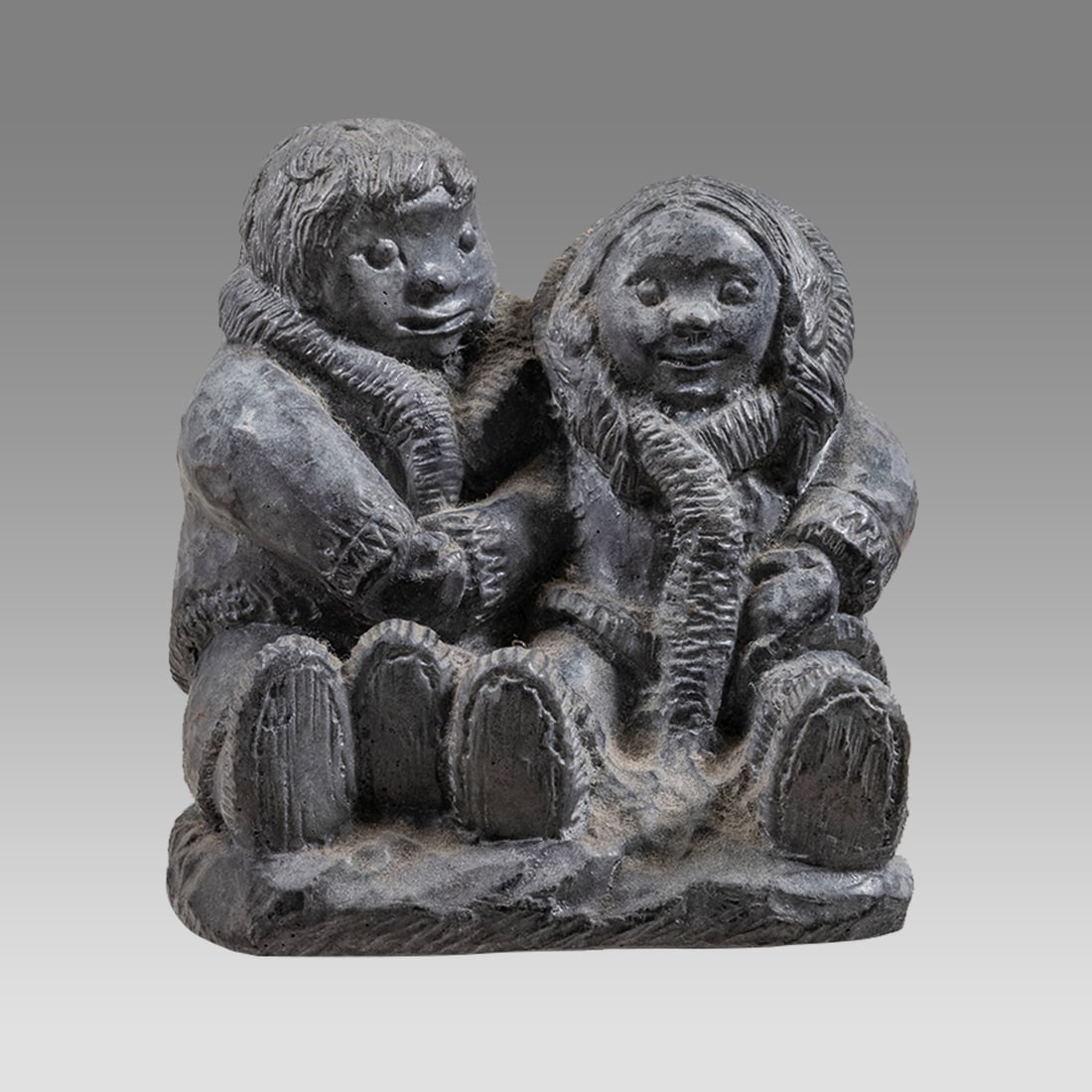 Eskimo Soapstone figural carving. 20th century. (1 of 4)