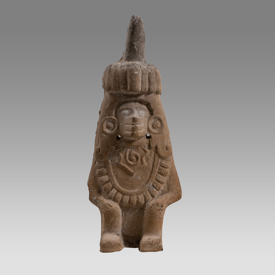 Mold-made pottery Toltec-Aztec figural pectoral. Ca. 1000-1400 A.D. (1 of 3)