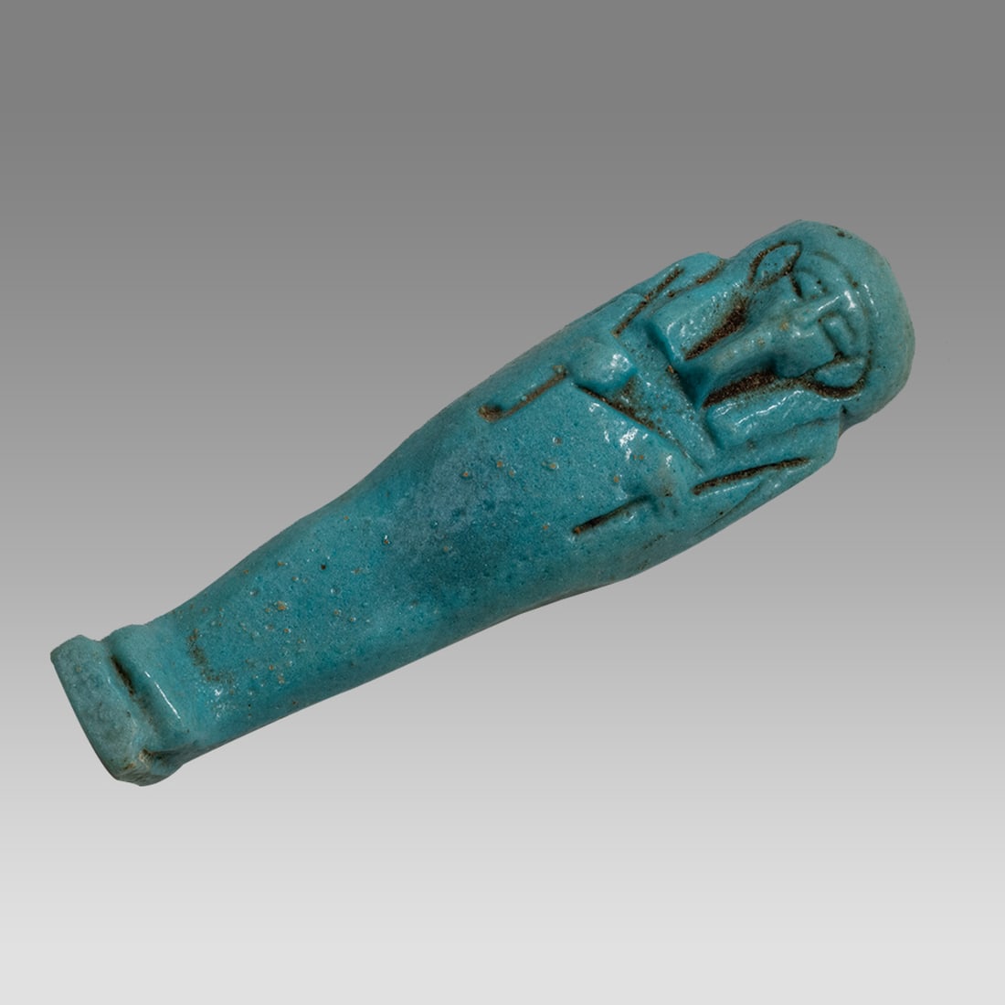 Ancient Egyptian Blue Faience Ushabti. Egypt, XXVI Dynasty, 664-525 BC. (1 of 1)