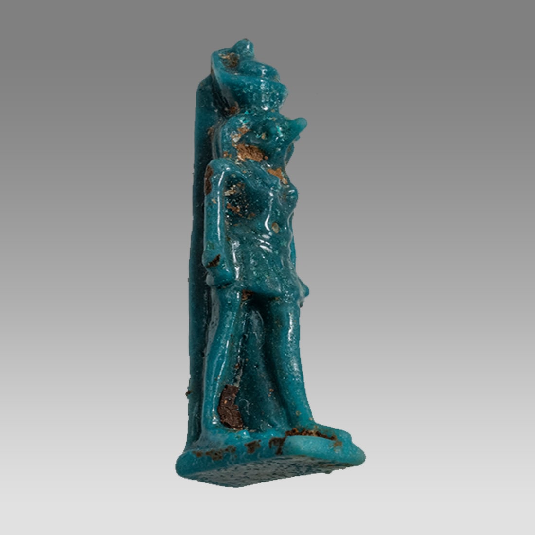Ancient EGYPTIAN Faience Falcon god Horus Amulet Late Dynastic Period. 664-332 BCE. (1 of 1)
