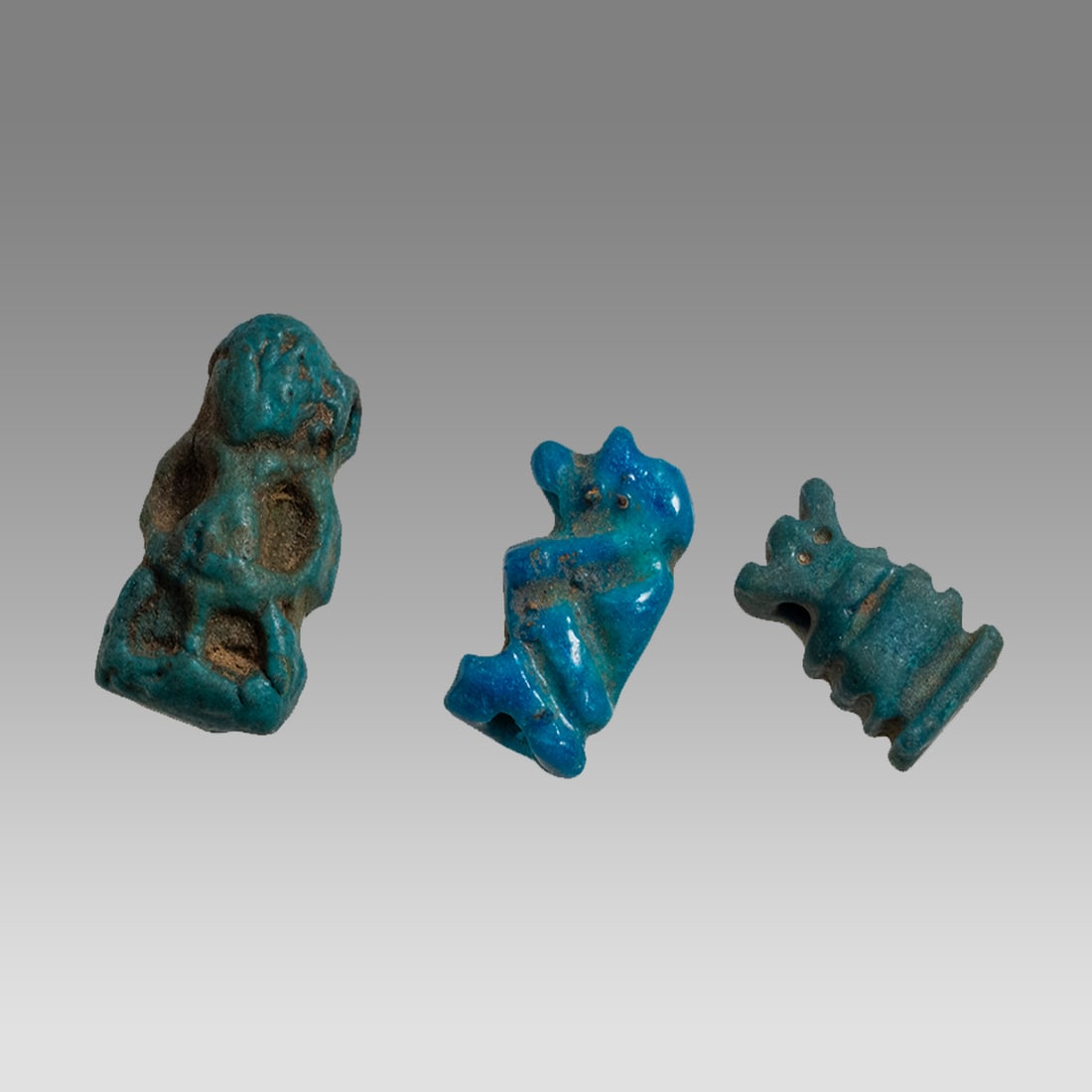 Lot of 3 Ancient EGYPTIAN Faience Amulets Late Dynastic Period 664-332 BCE. (1 of 1)