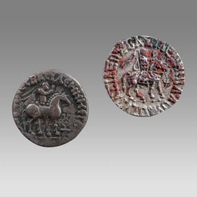 Coin Lot of 2 Azes II silver tetradrachms, 35 BC - 5 AD.