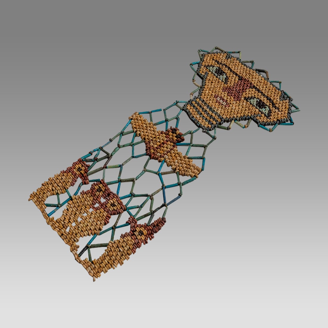 Ancient Egyptian Faience Bead Mask Late Period c.600-30 BC. (1 of 1)