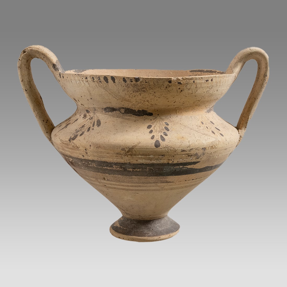 Ancient Greek Pottery Twin Handled Vessel c.5th century BC. (1 of 3)