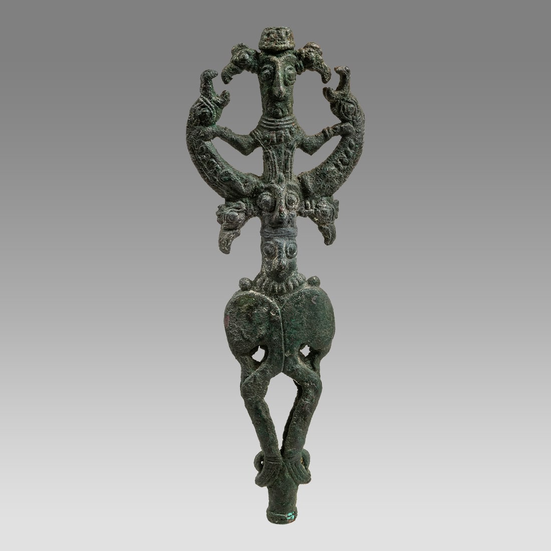 Ancient Luristan Bronze Finial with Bottle c.1000 BC. (1 of 3)