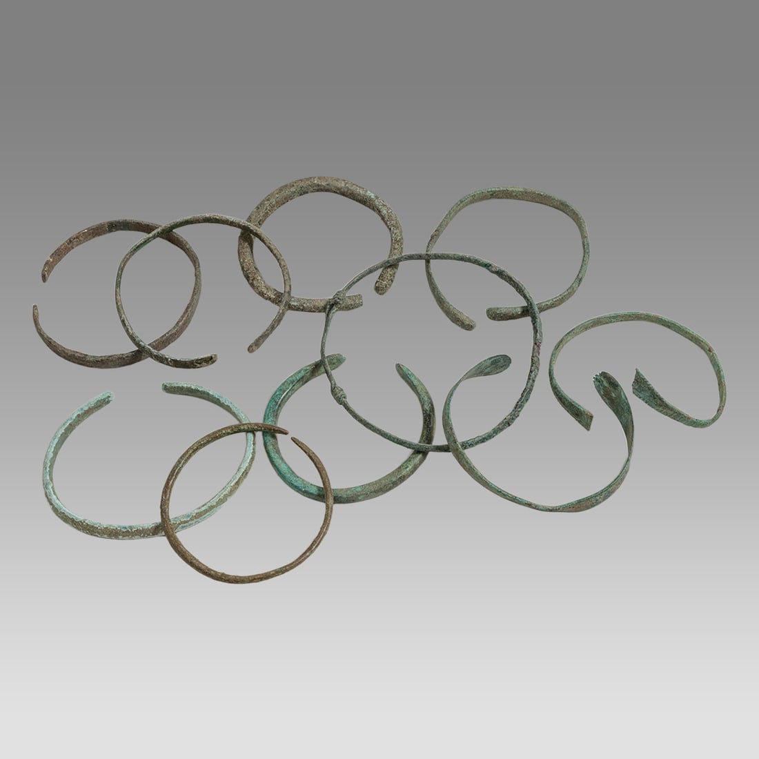 Lot of 10 Ancient Roman Bronze Bracelets c.2nd-4th century AD. (1 of 1)