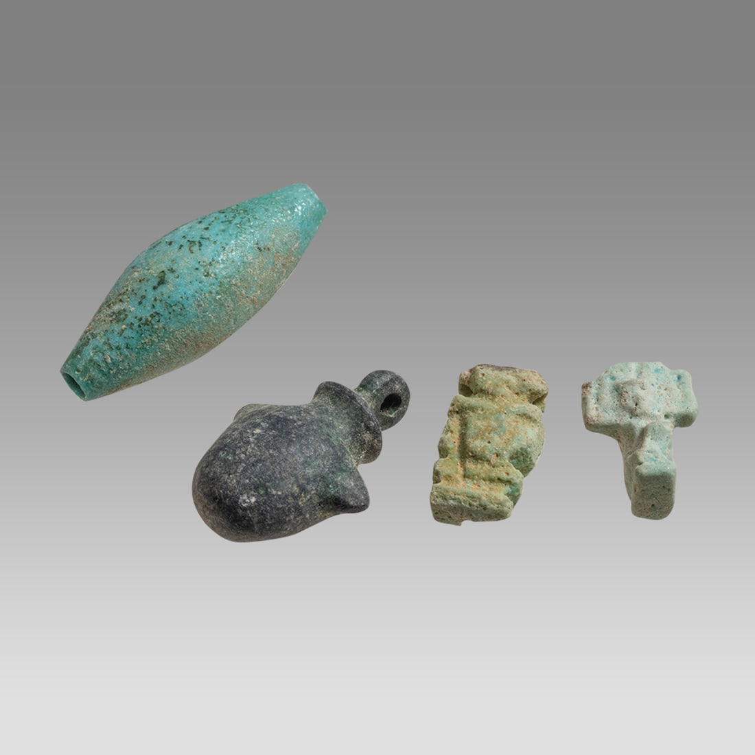 Lot of 4 Ancient Egyptian Faience Amulets c.663-525 BC. (1 of 1)
