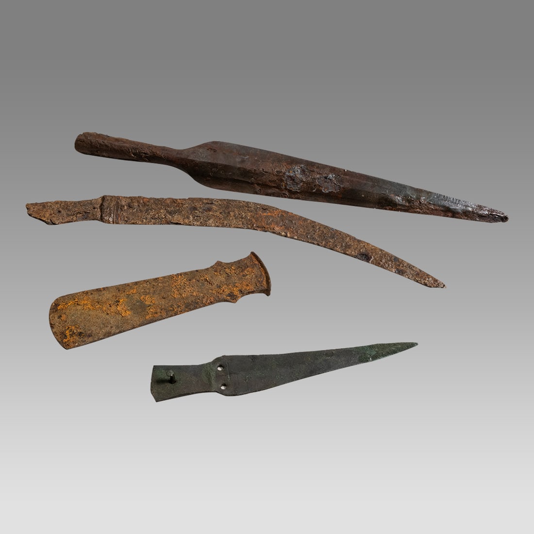 Lot of 4 Ancient Bronze, Iron Weapons Mycenaean, Thracian Viking c.1200 BC-900 CE. (1 of 2)