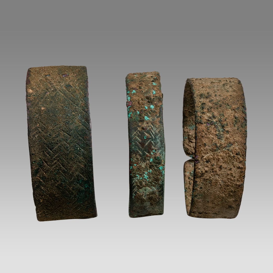 Lot Of 3 Ancient Luristan Bronze Bracelets c.800 BC. (1 of 2)