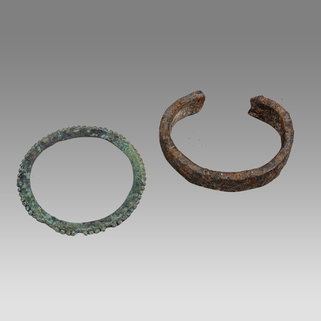 Lot Of 2 Ancient Luristan Bronze, Iron Bracelets c.800 BC. (1 of 1)