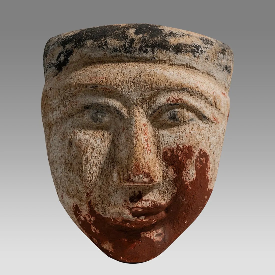 Ancient Egyptian Wood Mummy Mask Late Period, 26th-30th Dynasty, 664-343 B.C. (1 of 3)