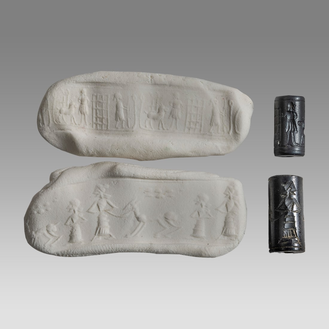 Lot of 2 Mesopotamian Style Stone Cylinder Seals. (1 of 1)