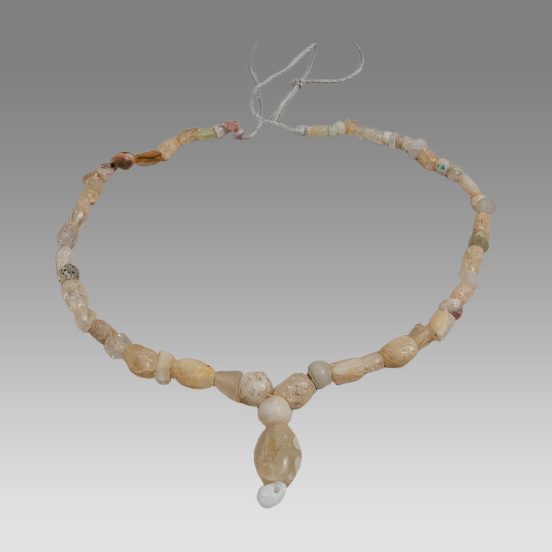 Roman Rock Crystal and Stone Bead Necklace.: Roman Rock Crystal and Stone Bead Necklace. Size 17 inches length. Carved rock crystal and stone beads in a strand. Ex Silk Road NYC.