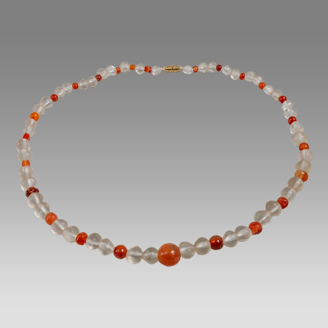 Roman Crystal and Agate Bead Necklace.: Roman Crystal and Agate Bead Necklace. Size 20 inches length. Roman Crystal and Agate. Wearable. Ex Selim Dere collection. NJ.