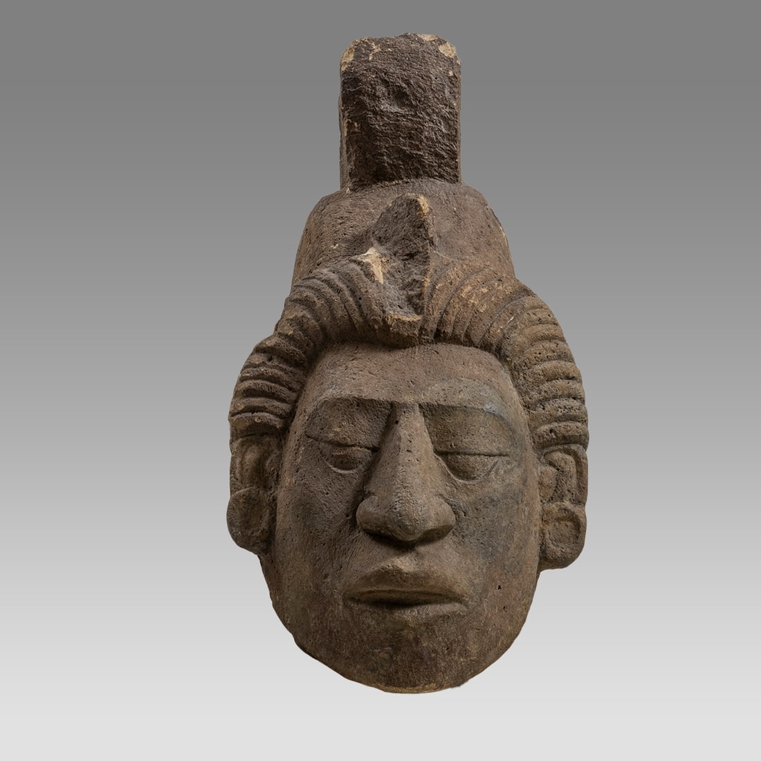 Maya Large Stucco Head Ca. 500-800 A.D. (1 of 3)