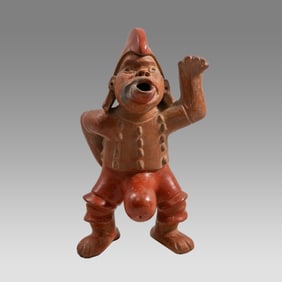 Colima Style Redware Pottery Figure with Large Phallus.