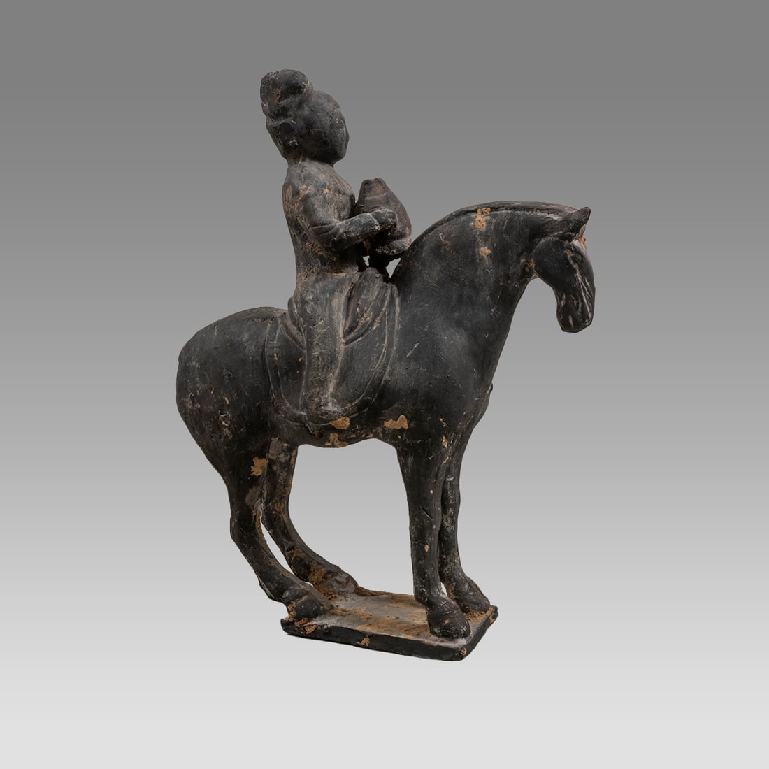 China, Tang Style Pottery Horse & Horse and Rider. (1 of 2)