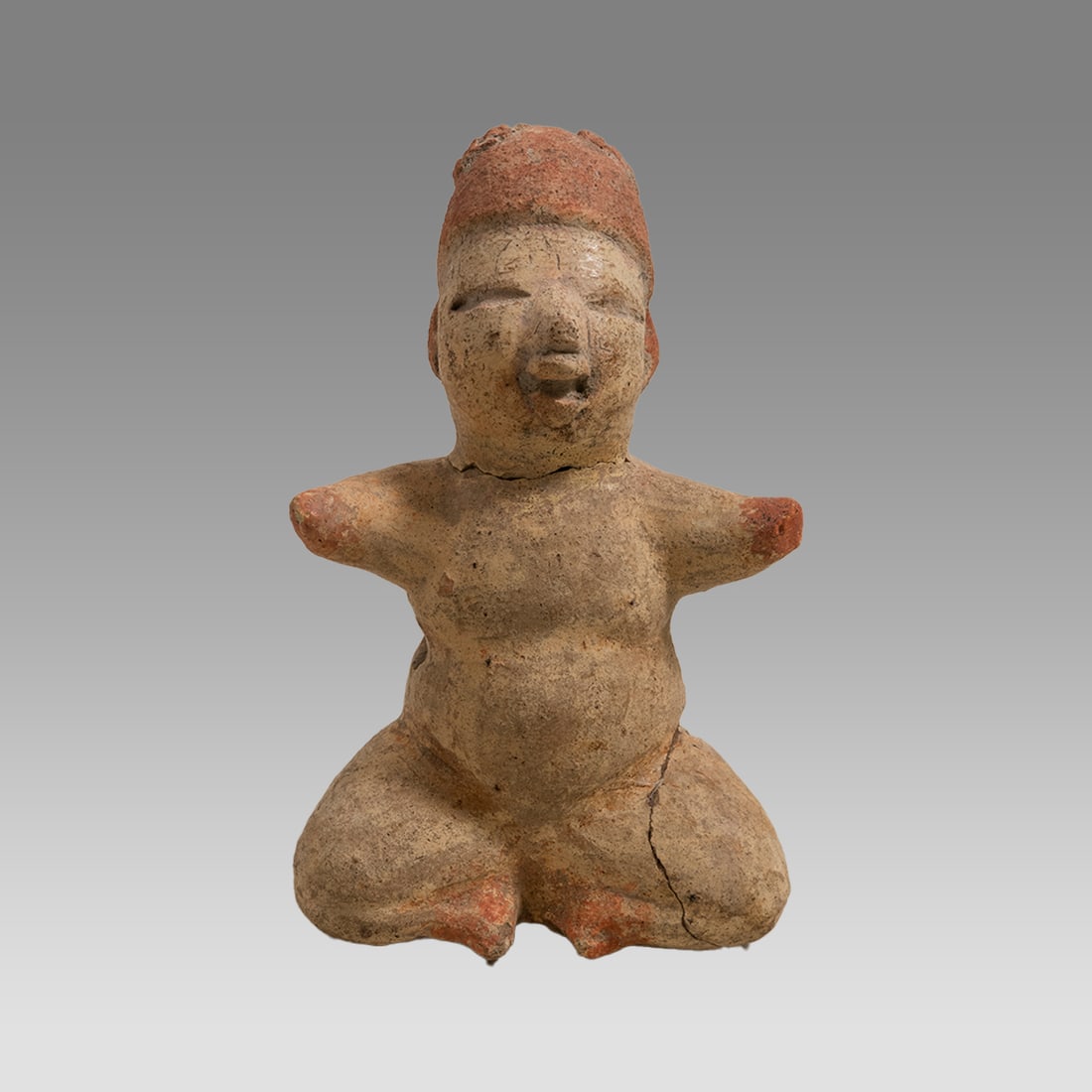 Olmec Style Pottery Figure. Las Bocas, Mexico. Possibly ancient? Ca. 1000-400 B.C. (1 of 3)