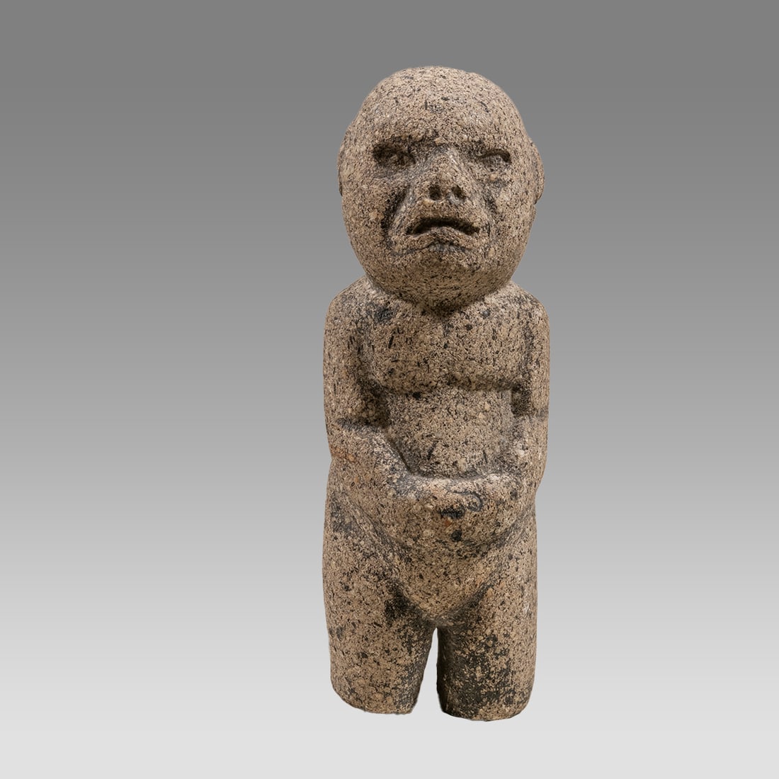 Olmec Style Basalt Figure. (1 of 3)