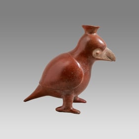 Colima Style Large Redware Bird Vessel.