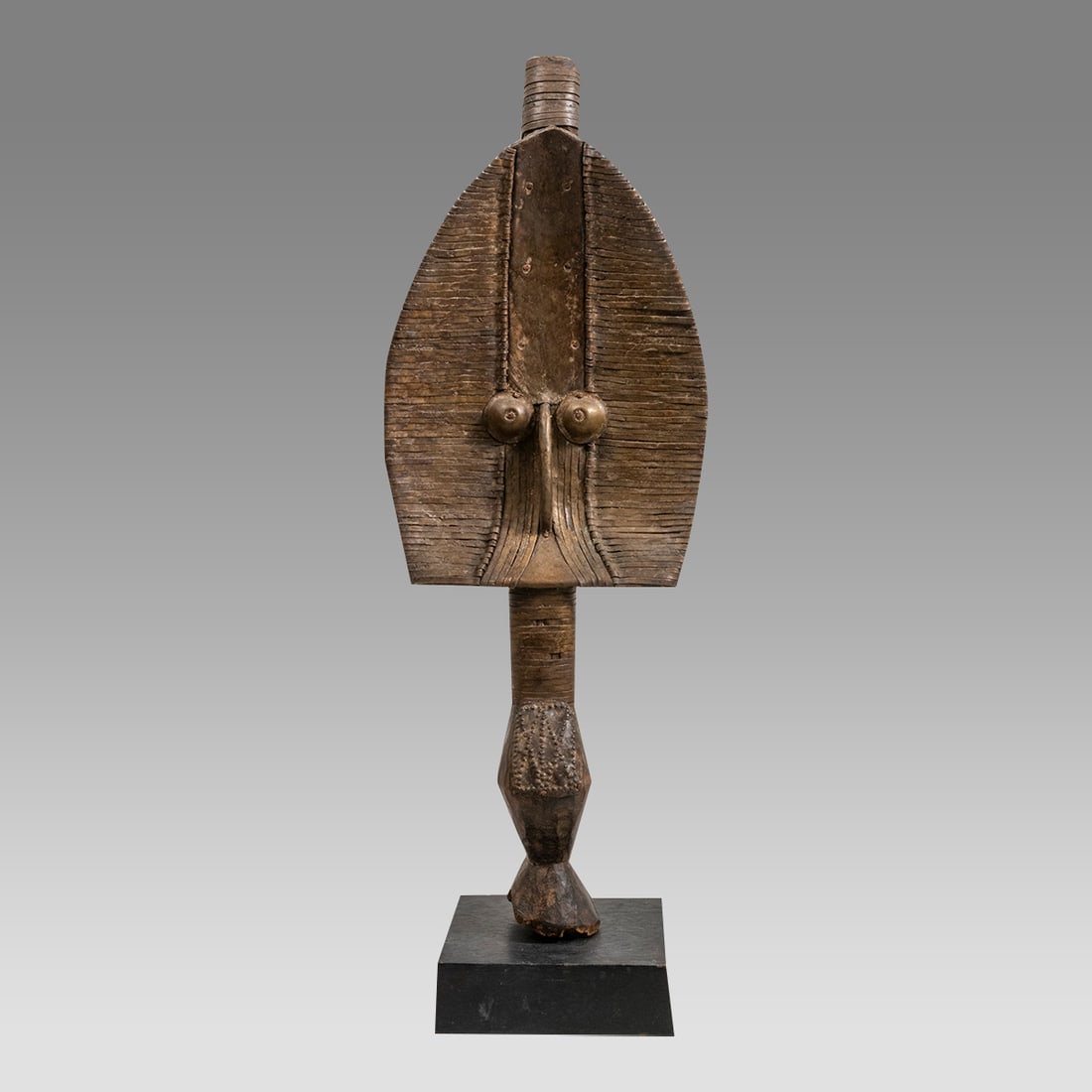 Vintage African Gabon Reliquary Wood Mask With Copper. (1 of 3)