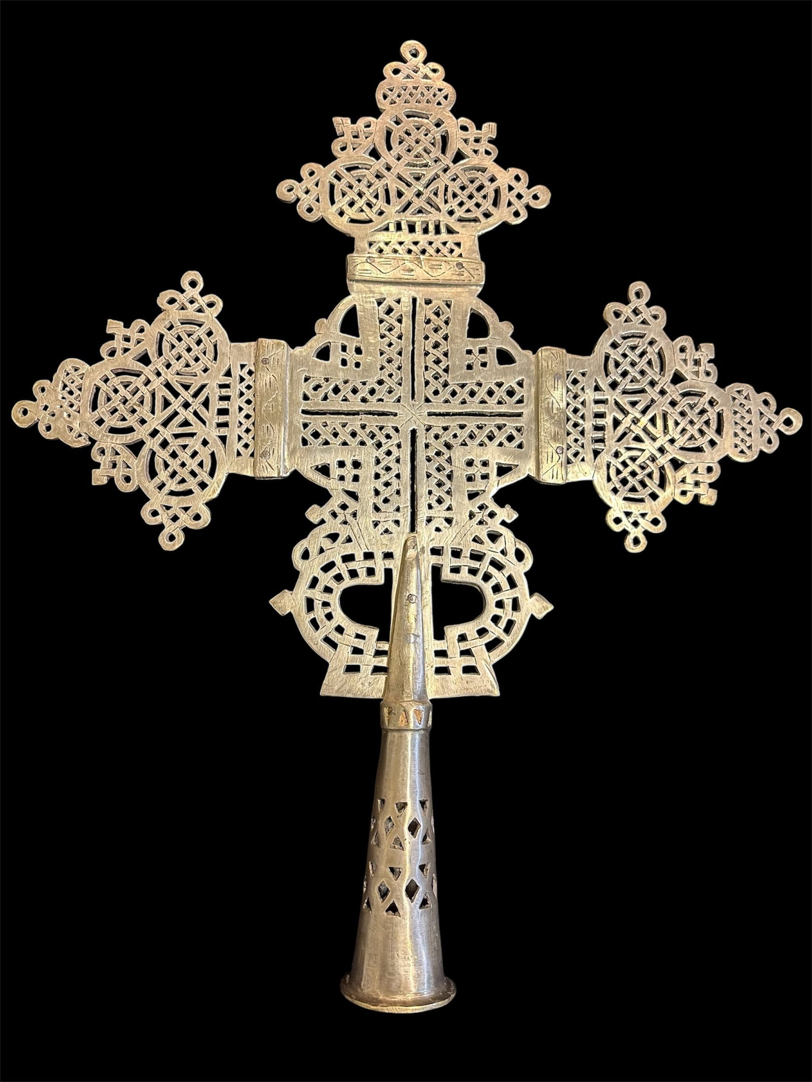 Large Coptic Processional Cross Ethiopian c.20th century. (1 of 2)