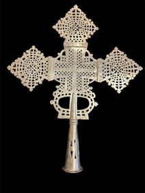 Large Coptic Processional Cross Ethiopian c.20th century.
