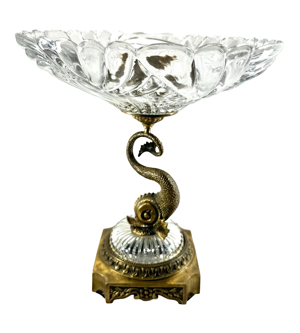 Decorative Crafts Inc. 3 Koi Goldfish Brass Compote Bowl (1 of 4)