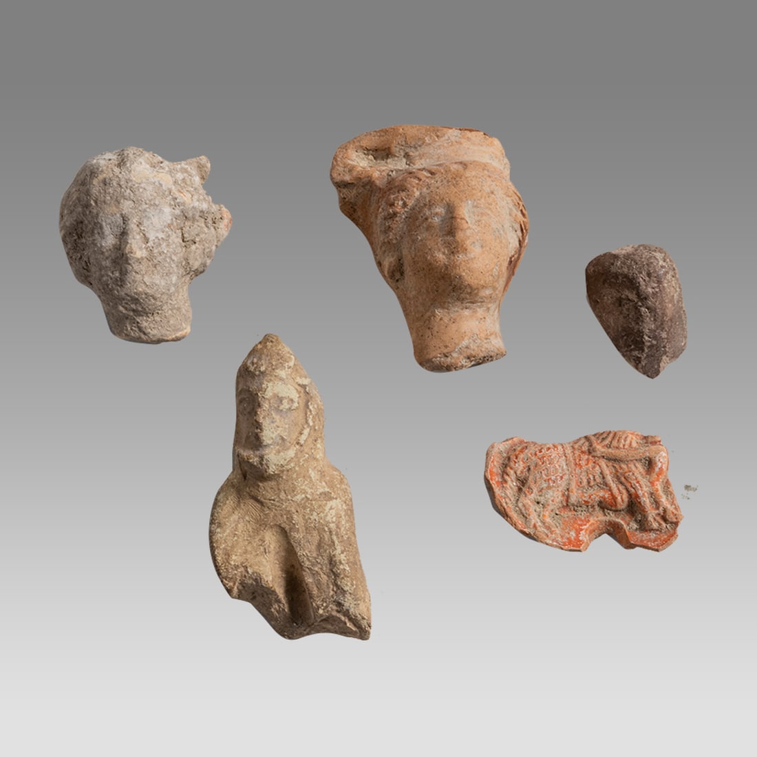 Lot of 3 Ancient Greek Terracotta Heads c.4th century BC. (1 of 3)