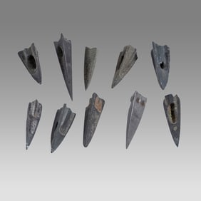 Lot of 10 Bronze Arrow Points from the Holy Land from the time of the Bar Kochba Rebellion ca. early