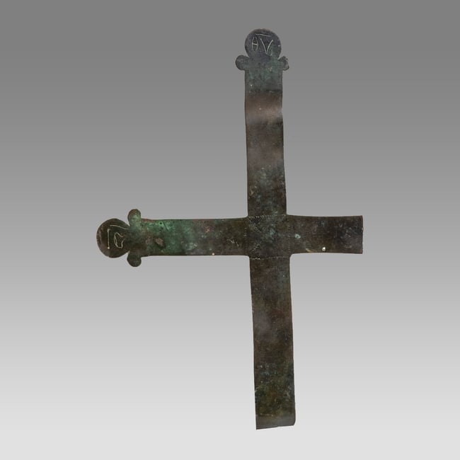 Large Byzantine Bronze Processional Cross c.6th-10th century AD. (1 of 2)