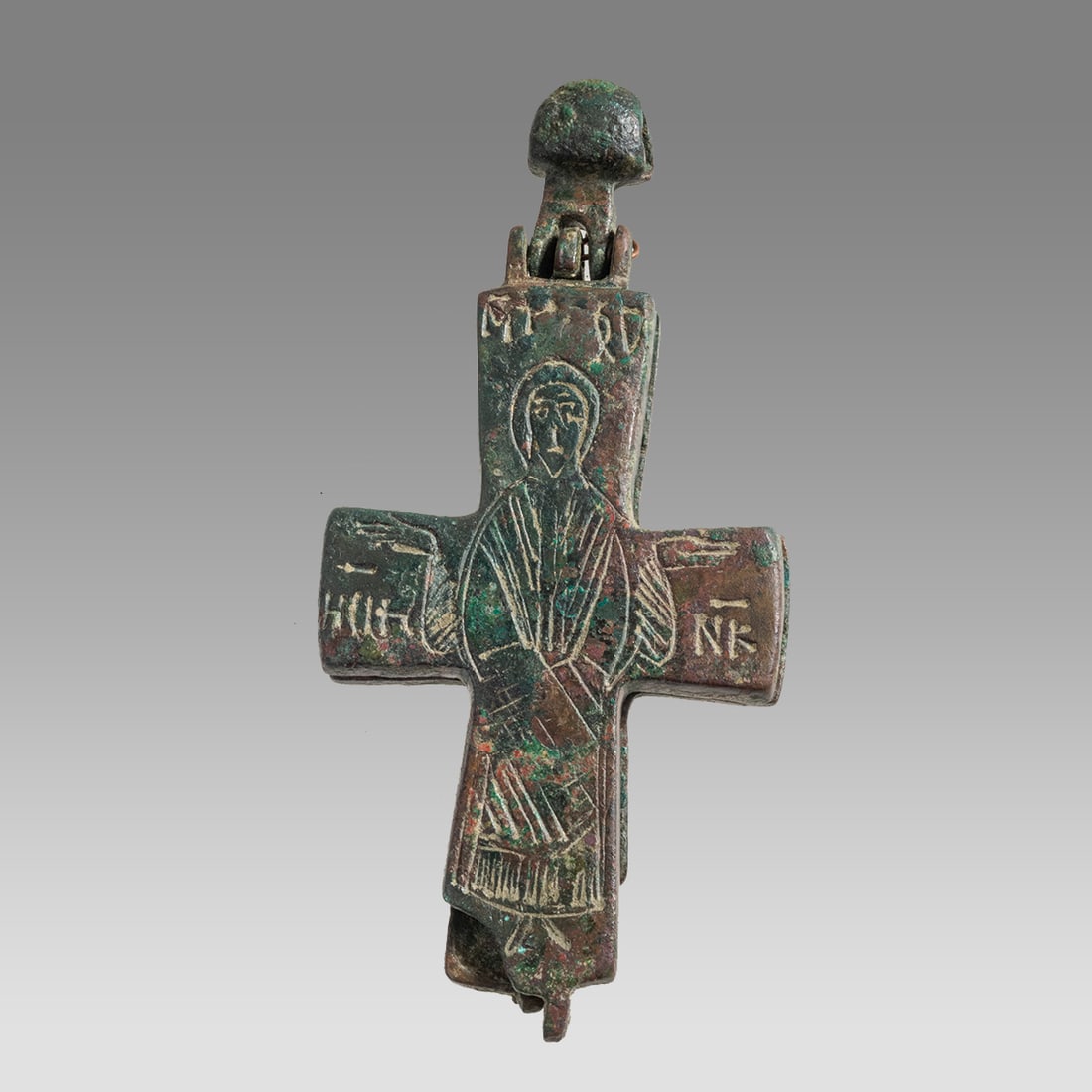Ancient Byzantine Reliquary Bronze Cross c.6th-8th cent AD. (1 of 2)