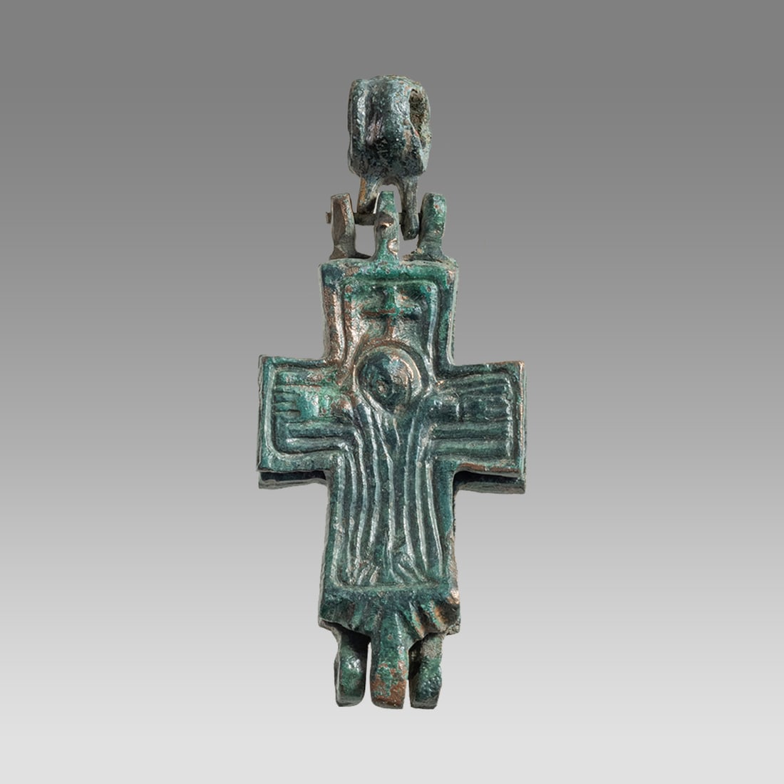 Ancient Byzantine Reliquary Bronze Cross c.6th-8th cent AD. (1 of 2)