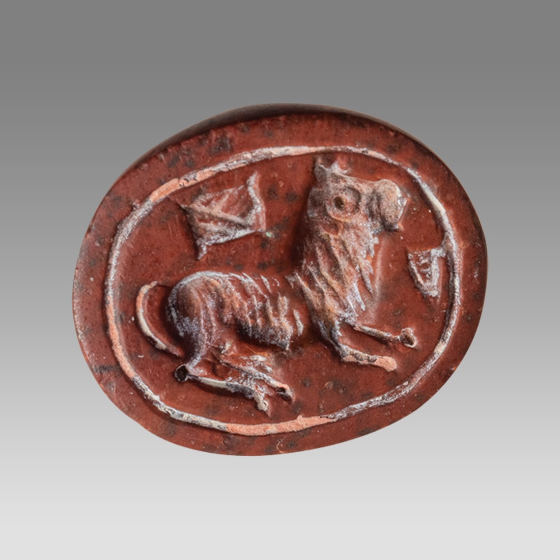 Ancient Phoenician Red Jasper Scaraboid Seal c.1000 BC. (1 of 2)