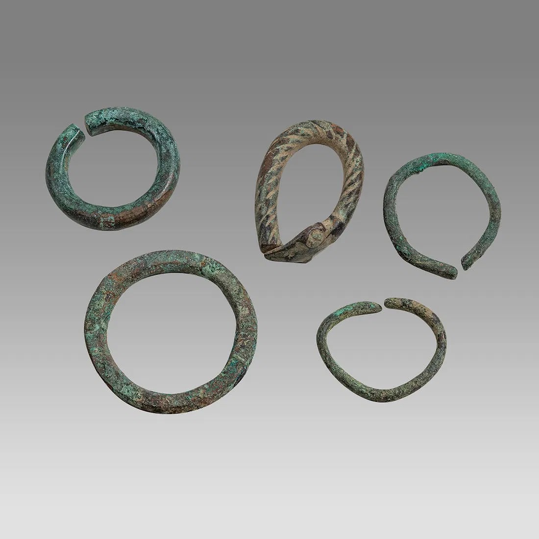 Lot Of 5 Ancient Luristan Bronze, Ring c.800 BC. (1 of 1)
